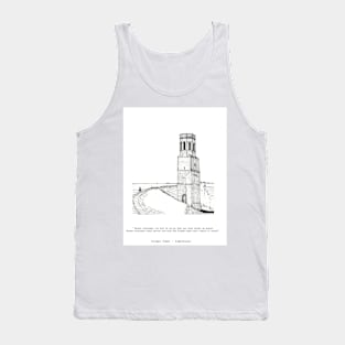 Plompe Tower Lighthouse Netherlands Plompe Toren Pen and Ink Illustration Tank Top